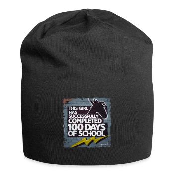Funny Outfit teacher & student 100 days of school - Jersey Beanie - black - Front