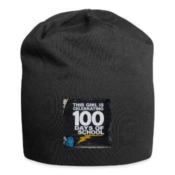 Funny Outfit teacher & student 100 days of school - Jersey Beanie - black - Front