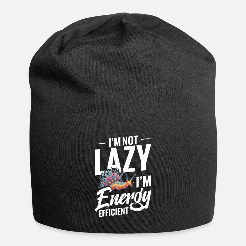 Ich Bin Nicht Faul, Ich Bin Energieeffizient, - Jersey-Beanie - Schwarz