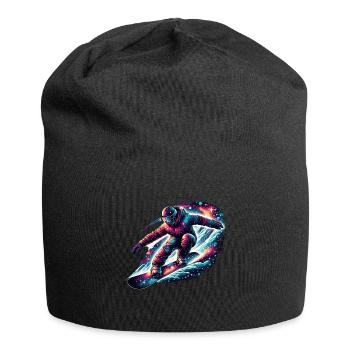 Futuristischer Snowboarder im Weltraum - Jersey-Beanie - Schwarz - Vorne