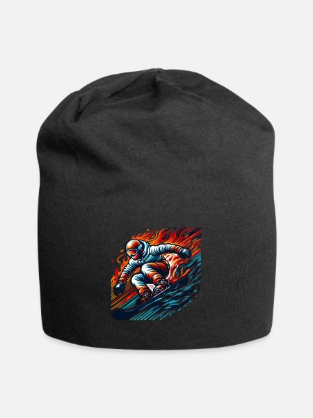 Faszinierender Snowboard-Abenteuer - Jersey-Beanie - Schwarz