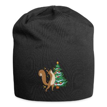 arbre de Noël arbre de Noël écureuil Noël - Bonnet en jersey - noir - Devant