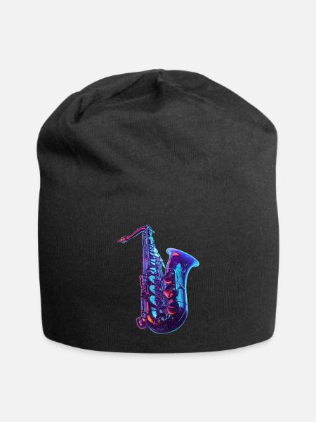 Saxophon - Jersey-Beanie - Schwarz