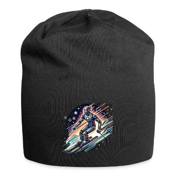 Futuristischer Roboter Skifahrer in Action - Jersey-Beanie - Schwarz - Vorne