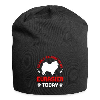 Talk only to my Eurasier Eurasian Spitz - Jersey Beanie - black - Front