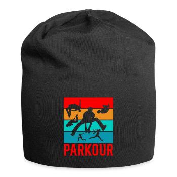 Backflip Salto Akrobatik Parkour Turnen Geschenk - Jersey-Beanie - Schwarz - Vorne