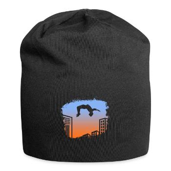 Backflip Salto Akrobatik Parkour Turnen Geschenk - Jersey-Beanie - Schwarz - Vorne