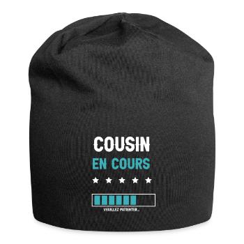 Aktueller Cousin zukünftiger Cousin Mann Geschenk Cousin - Jersey-Beanie - Schwarz - Vorne