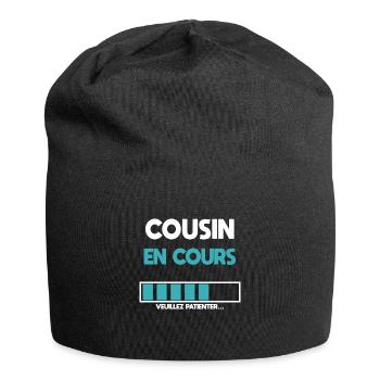 Aktueller Cousin, zukünftiger Cousin, Geschenk, Cousine - Jersey-Beanie - Schwarz - Vorne