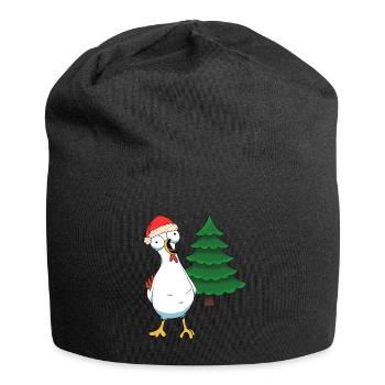 Santa Huhn Hühner Weihnachtsmann Hühnerstall - Jersey-Beanie - Schwarz - Vorne