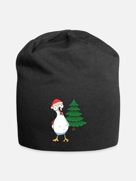 Santa Huhn Hühner Weihnachtsmann Hühnerstall - Jersey-Beanie - Schwarz