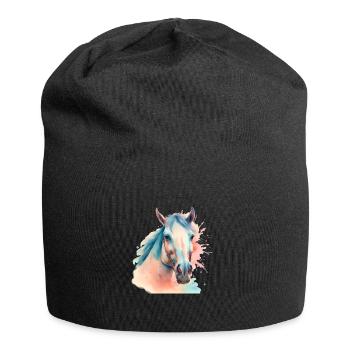 Cheval Chevaux Tête de cheval - Bonnet en jersey - noir - Devant