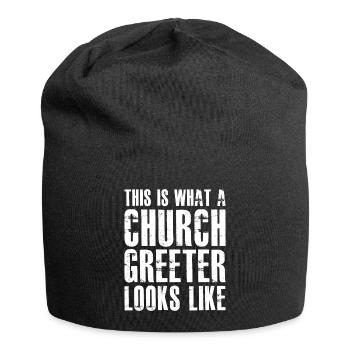 this is what a church greeter looks like - Jersey-Beanie - Schwarz - Vorne