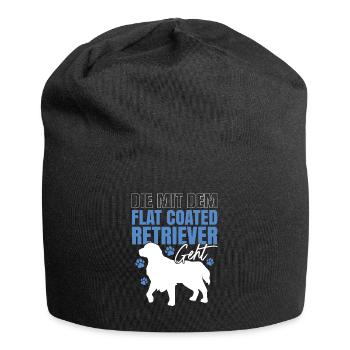 Die mit dem Flat Coated Retriever - Jersey-Beanie - Schwarz - Vorne