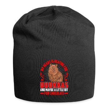 Herz schlägt für Quokka Beuteltier Quokka - Jersey-Beanie - Schwarz - Vorne