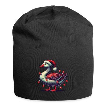 Weihnachten Lustige Tollpatsch Gans - Jersey-Beanie - Schwarz - Vorne