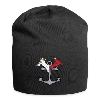 Anker Seefahrt himmlisch teuflisch maritim - Jersey-Beanie - Schwarz - Vorne