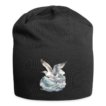 storm, sea, waves, coast, seagull, seagulls, maritime - Jersey Beanie - black - Front