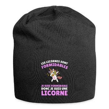 je suis formidable donc je suis une licorne - Bonnet en jersey - noir - Devant
