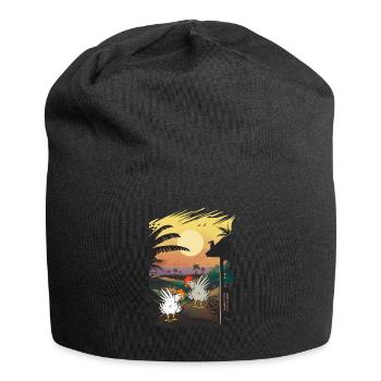Mexiko Huhn Hühner Farm Geflügel Wilder Westen - Jersey-Beanie - Schwarz - Vorne
