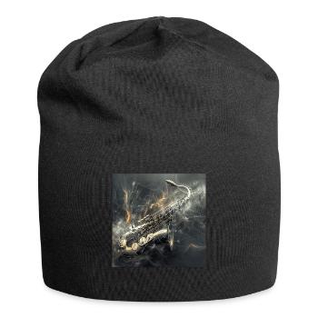 Saxophon - Jersey-Beanie - Schwarz - Vorne
