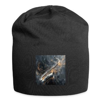 Saxophon - Jersey-Beanie - Schwarz - Vorne