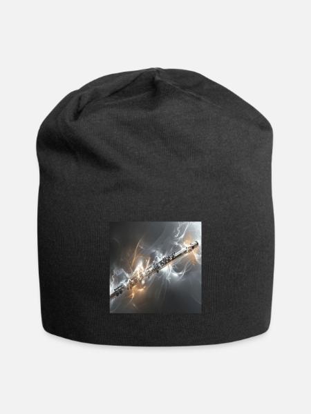 Querflöte - Jersey-Beanie - Schwarz