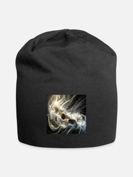 Ukulele - Jersey-Beanie - Schwarz