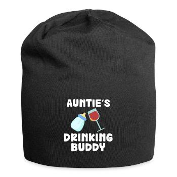 Auntie's Drinking Buddy Funny - Jersey Beanie - black - Front