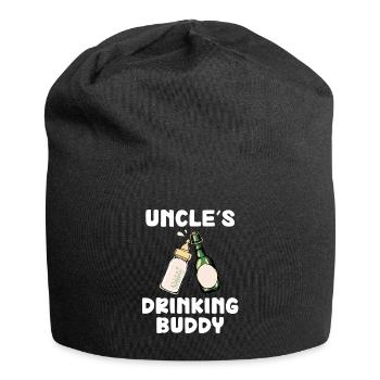 Uncle's Drinking Buddy Funny Motif - Jersey Beanie - black - Front