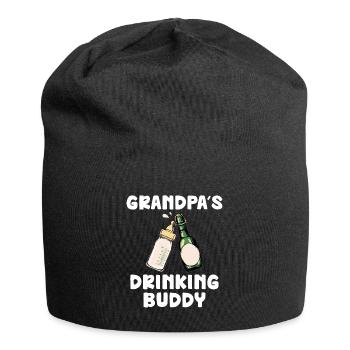 Grandpa's Drinking Buddy Funny Motif - Jersey Beanie - black - Front