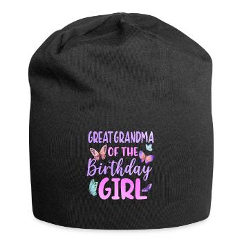 Great Grandma Of The Birthday Girl - Jersey Beanie - black - Front
