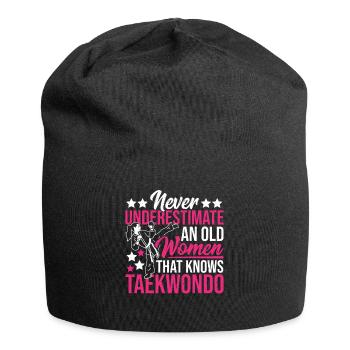 Ne sous-estimez jamais une vieille femme Taekwondo - Bonnet en jersey - noir - Devant