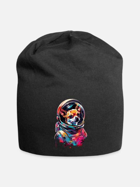 Chihuahua - Jersey-Beanie - Schwarz