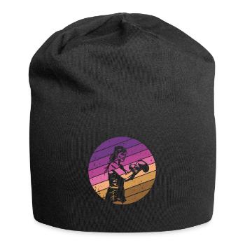 Retro Boxen Design Für Frauen - Jersey-Beanie - Schwarz - Vorne