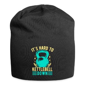 Les fanatiques de fitness sont difficiles à descendre avec kettlebell - Bonnet en jersey - noir - Devant