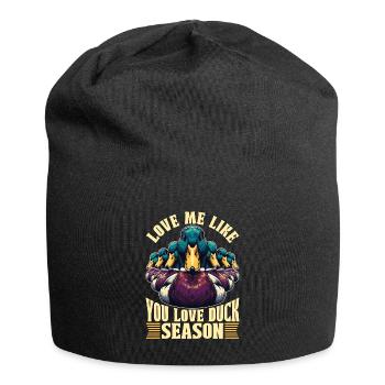 Canard colvert, aime-moi comme tu aimes l’oiseau d’eau - Bonnet en jersey - noir - Devant