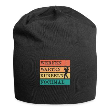 Angler WERFEN WARTEN KURBELN NOCHMAL Lustiges - Jersey-Beanie - Schwarz - Vorne