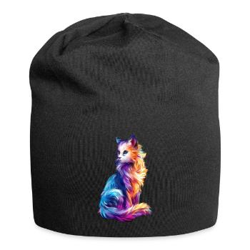 Katze - Jersey-Beanie - Schwarz - Vorne