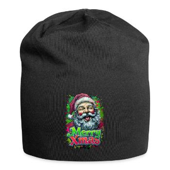 Merry Xmas Funny Santa - Jersey Beanie - black - Front