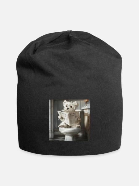 Maltesisch - Jersey-Beanie - Schwarz