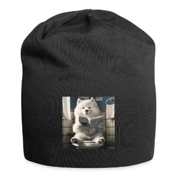Samojede - Jersey-Beanie - Schwarz - Vorne