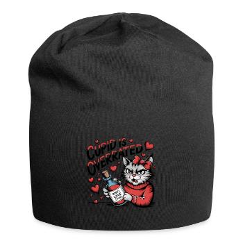 Célibataire Saint-Valentin Amour Cupidon Drôle Dicton - Bonnet en jersey - noir - Devant