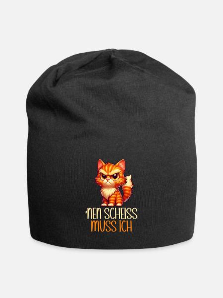 Nen Scheiss Muss Ich Katzenliebhaber Sarkastische - Jersey-Beanie - Schwarz