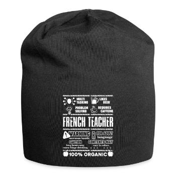 French Teacher Multitasking Beer Coffee Problem - Jersey Beanie - black - Front