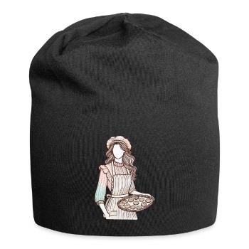 Liebevoller Bäckerin Charm - Jersey-Beanie - Schwarz - Vorne