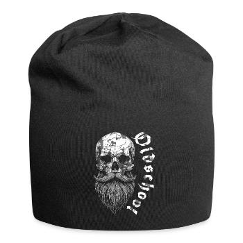 Bearded Oldschool Skull - Jersey Beanie - black - Front