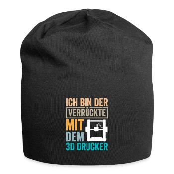 3D Druck Ich bin der Verrückte - Jersey-Beanie - Schwarz - Vorne