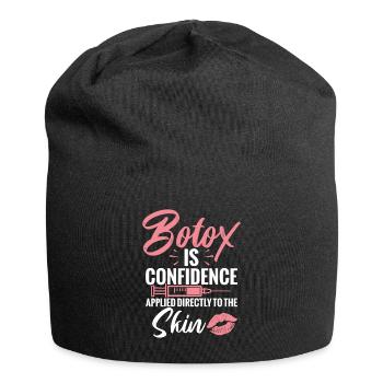 Botox Ist Selbstvertrauen, Das Direkt Auf Die Haut - Jersey-Beanie - Schwarz - Vorne