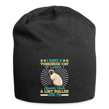 Chat tonkinois - Bonnet en jersey - noir - Devant